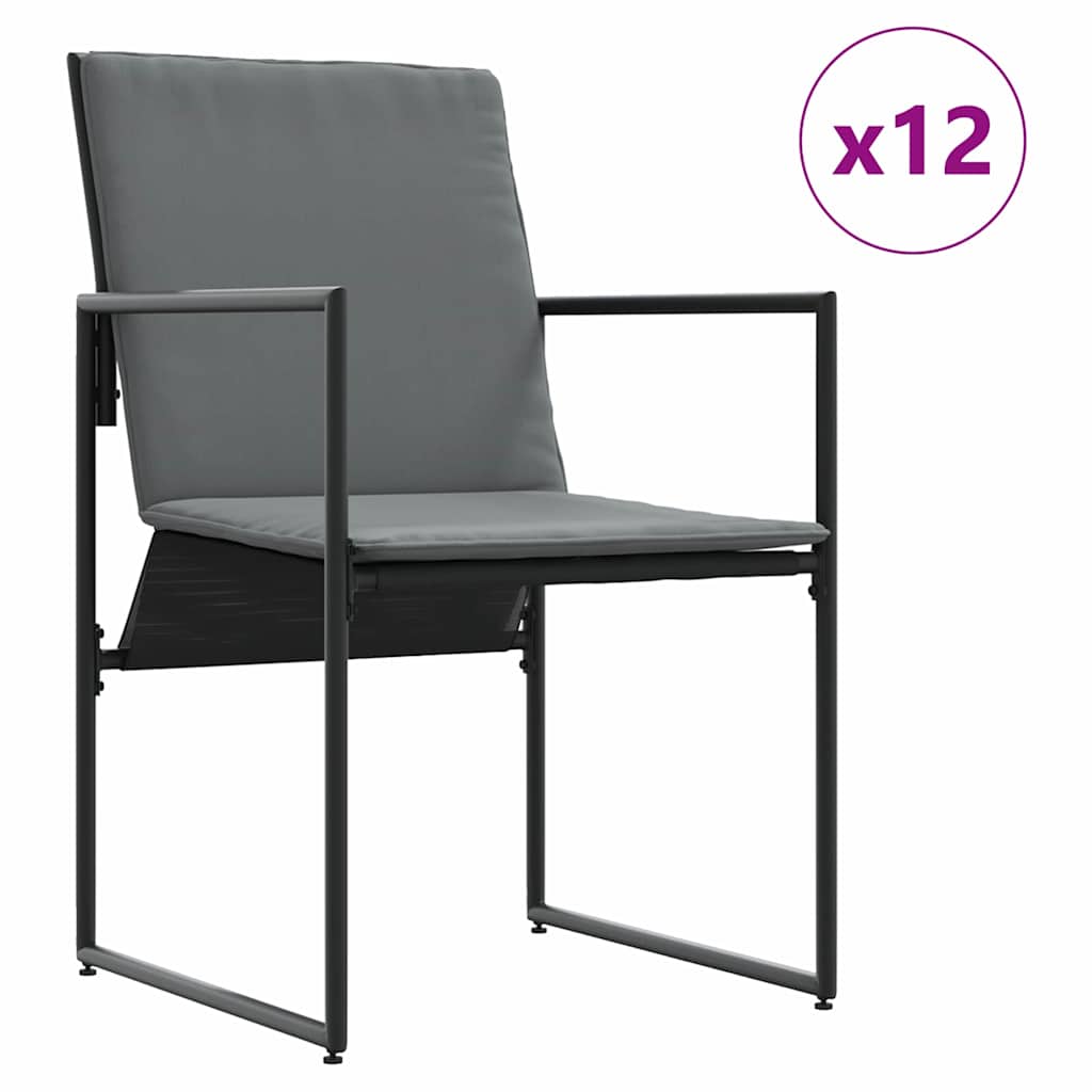 Garden Dining Set 13 pcs Black Steel