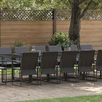 Garden Dining Set 17 pcs Black Steel