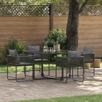 Garden Dining Set 5 pcs Black Steel