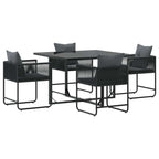 Garden Dining Set 5 pcs Black Steel
