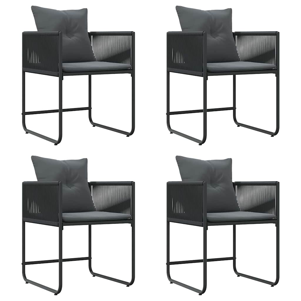 Garden Dining Set 5 pcs Black Steel