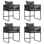 Garden Dining Set 5 pcs Black Steel