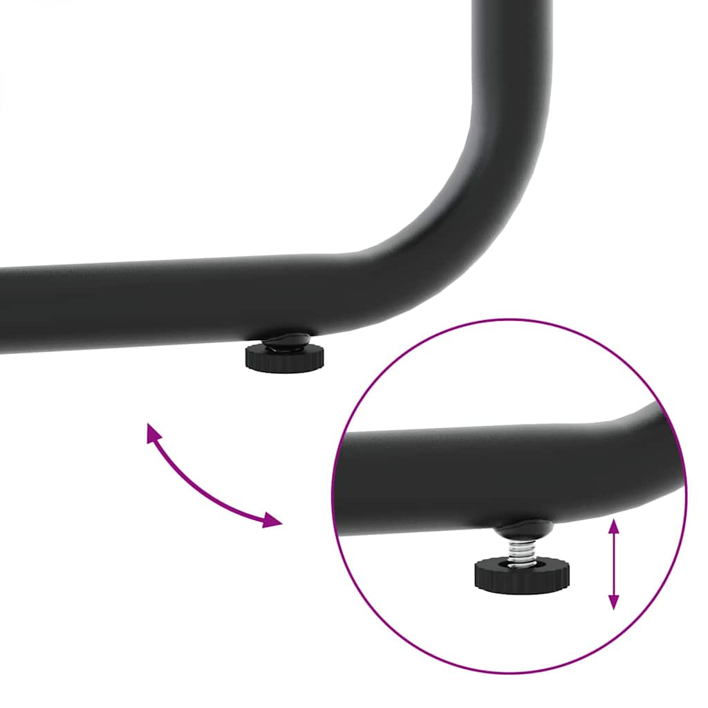 Garden Dining Set 7 pcs Black Steel