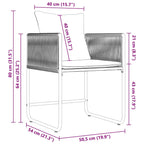 Garden Dining Set 7 pcs Black Steel