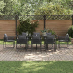 Garden Dining Set 9 pcs Black Steel