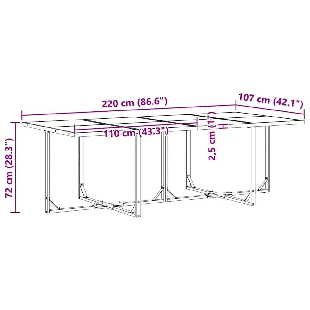 Garden Dining Set 9 pcs Black Steel