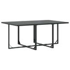 Garden Dining Set 11 pcs Black Steel