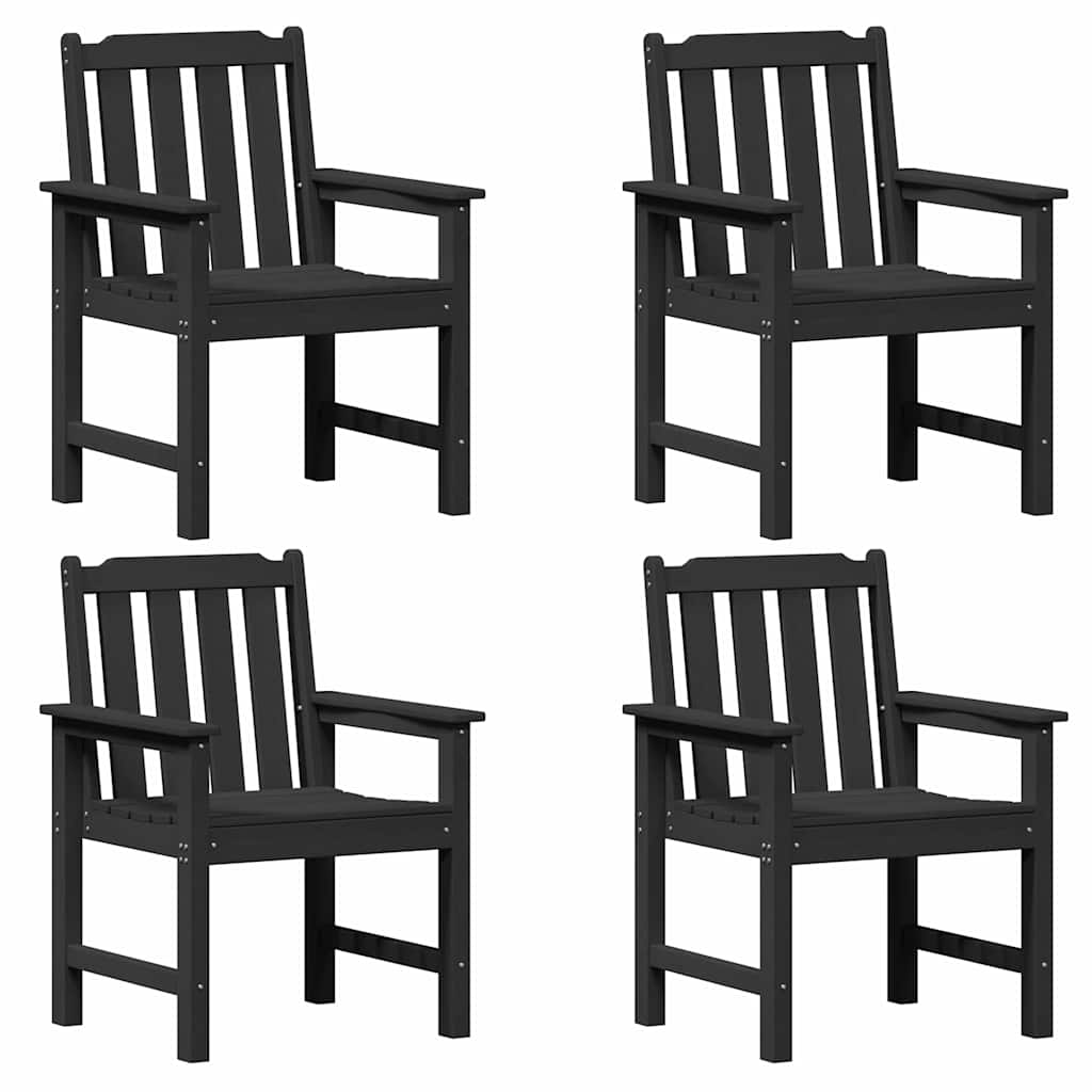 Garden Chair 4 pcs Black 65.5 x 59 x 88 cm Polyethylene