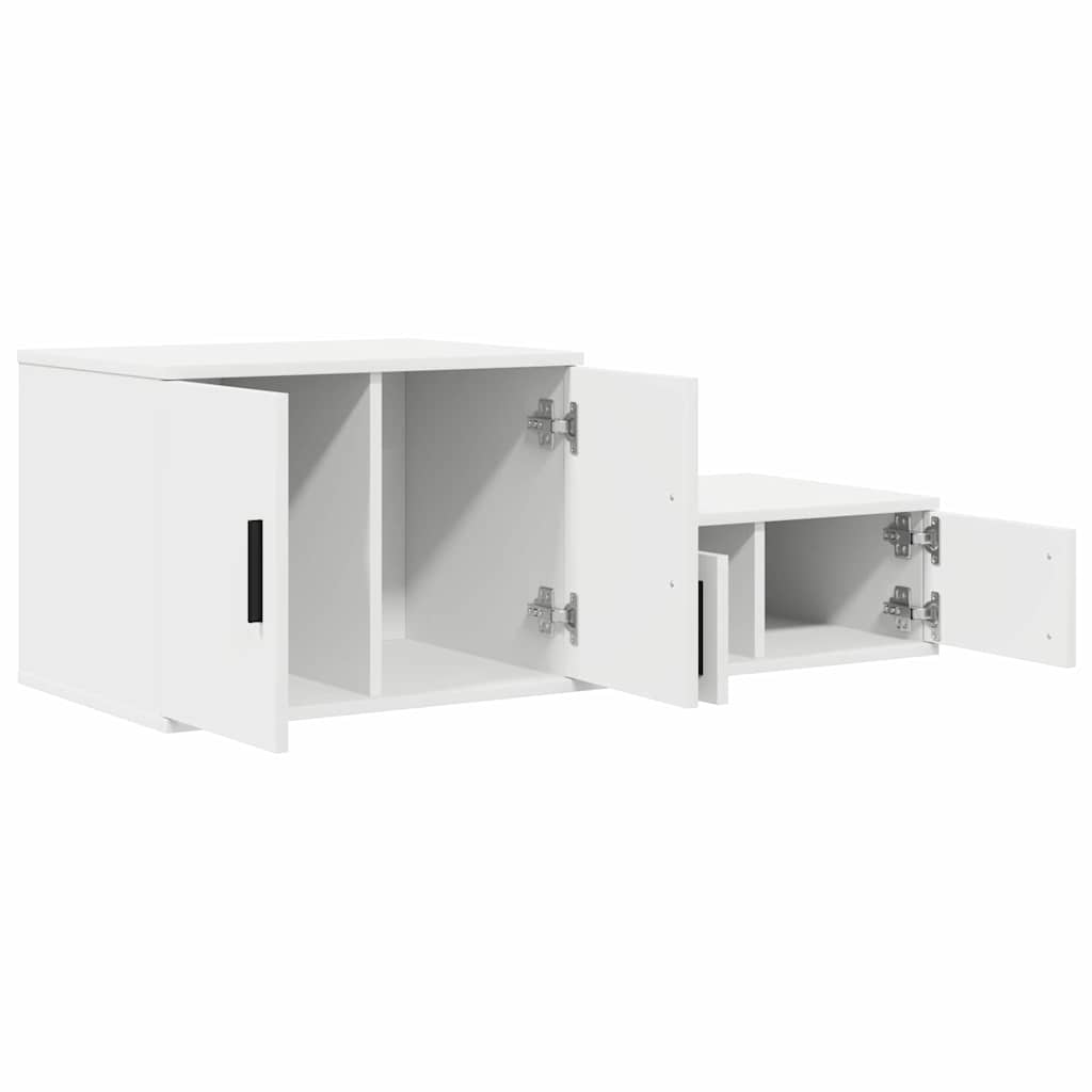 Storage Cabinet 2 pcs White 127 x 41 x 40 cm Engineered Wood