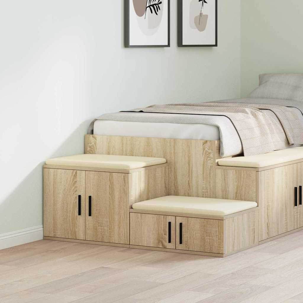 Storage Cabinet 2 pcs Sonoma Oak 127 x 41 x 40 cm