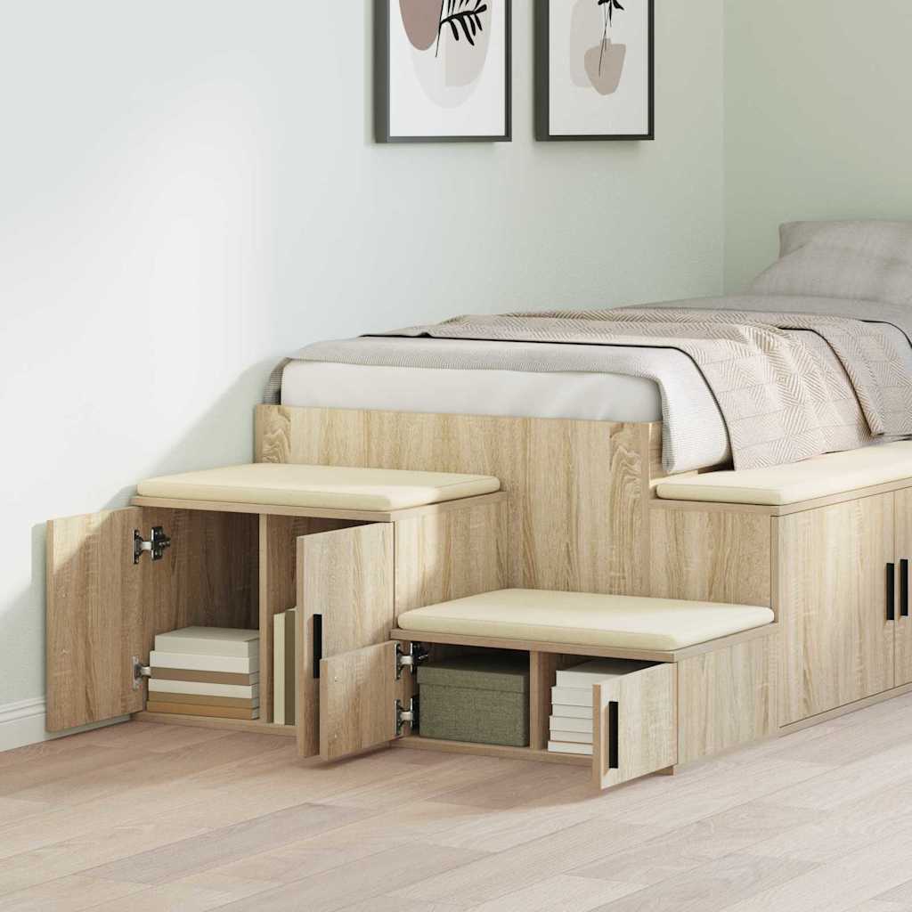 Storage Cabinet 2 pcs Sonoma Oak 127 x 41 x 40 cm