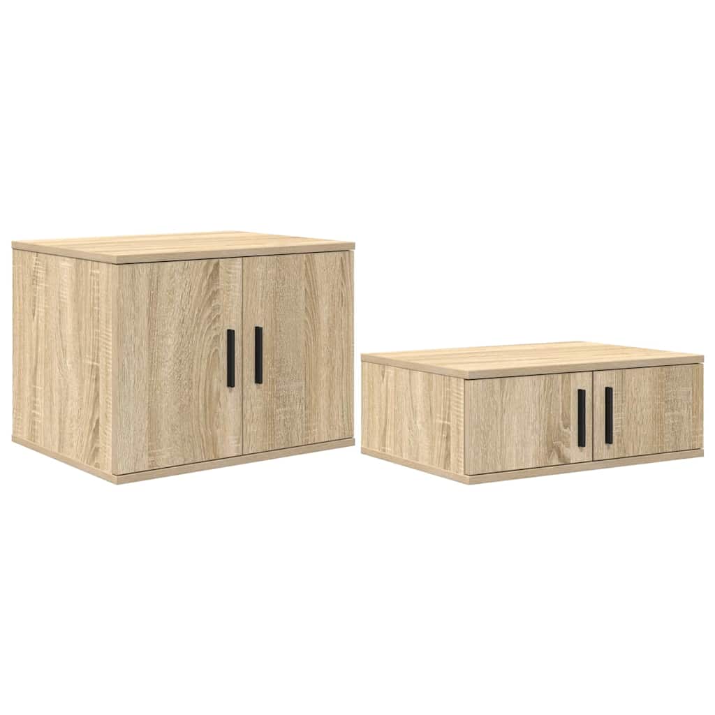 Storage Cabinet 2 pcs Sonoma Oak 127 x 41 x 40 cm