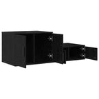 Storage Cabinet 2 pcs Black Oak 118 x 41 x 40 cm