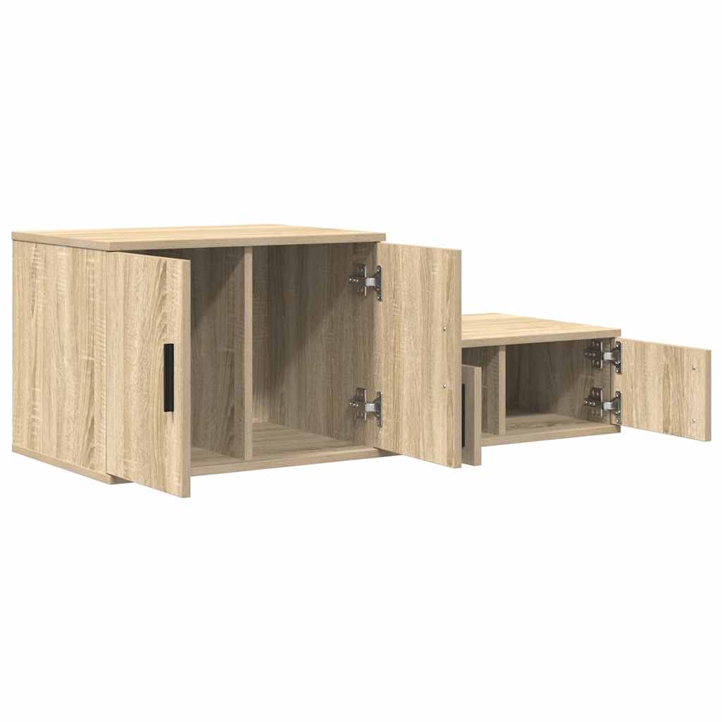Storage Cabinet 2 pcs Sonoma Oak 118 x 41 x 40 cm
