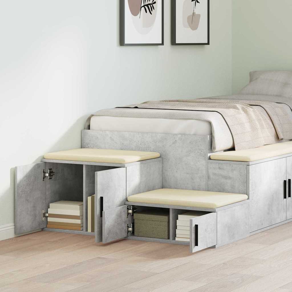 Storage Cabinet 2 pcs Concrete Grey 118 x 41 x 40 cm