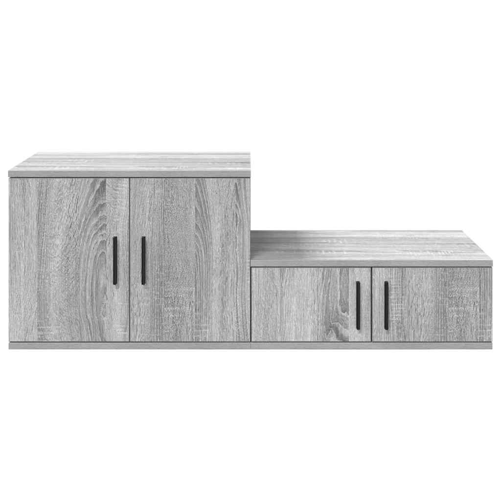 Storage Cabinet 2 pcs Grey Sonoma 118 x 41 x 40 cm