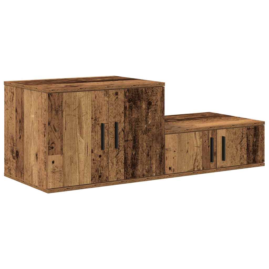 Storage Cabinet 2 pcs Old Wood 118 x 41 x 40 cm Engineered Wood