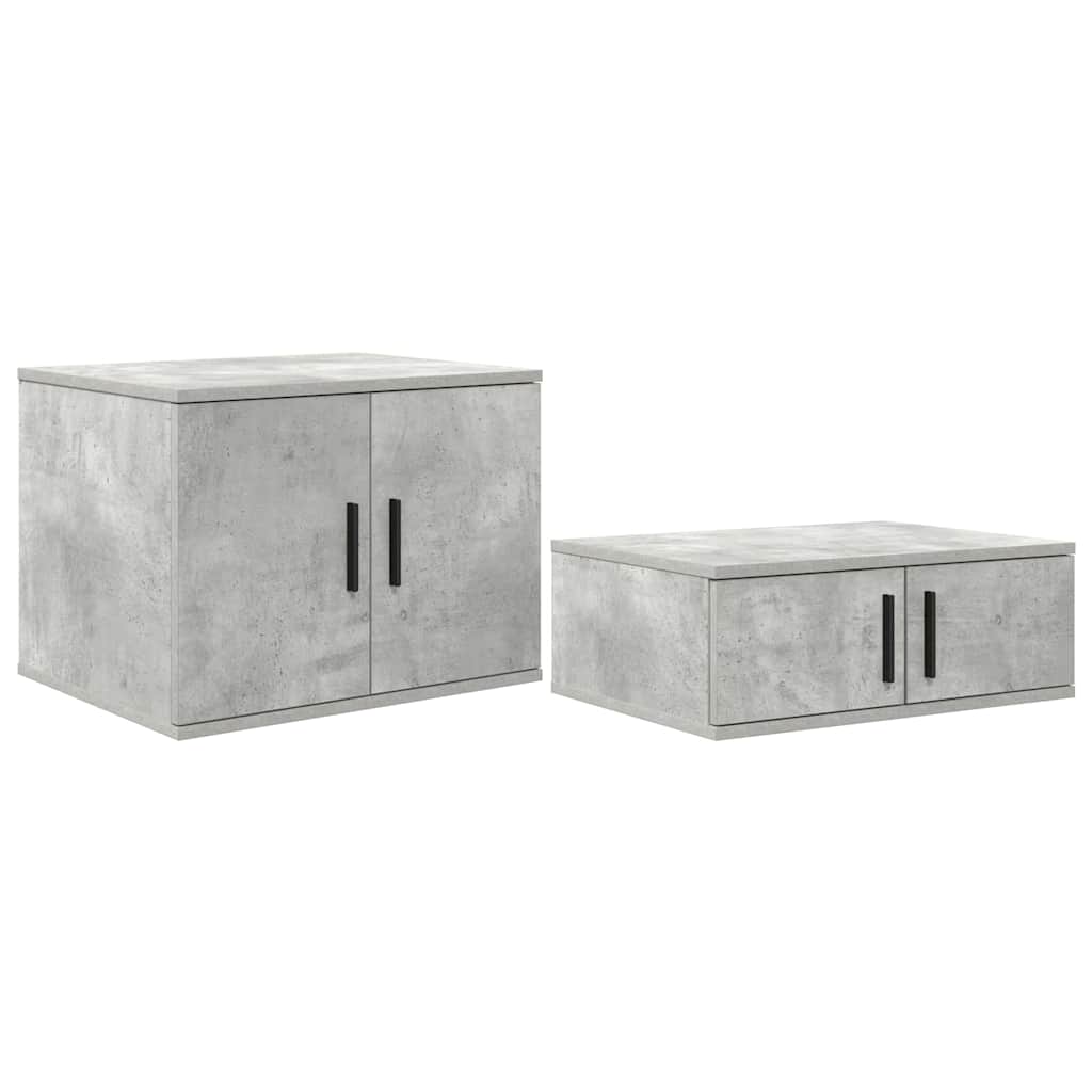 Storage Cabinet 2 pcs Concrete Grey 108 x 41 x 40 cm