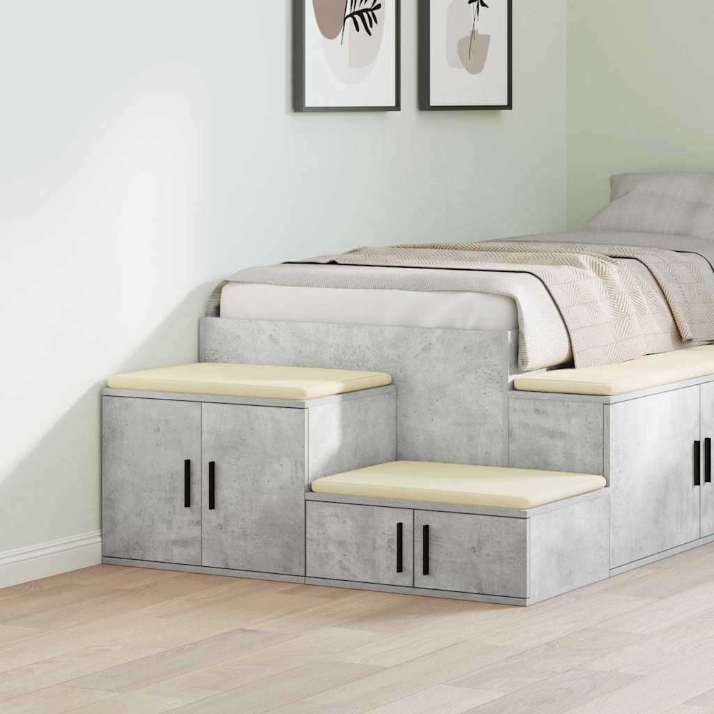 Storage Cabinet 2 pcs Concrete Grey 103 x 41 x 40 cm