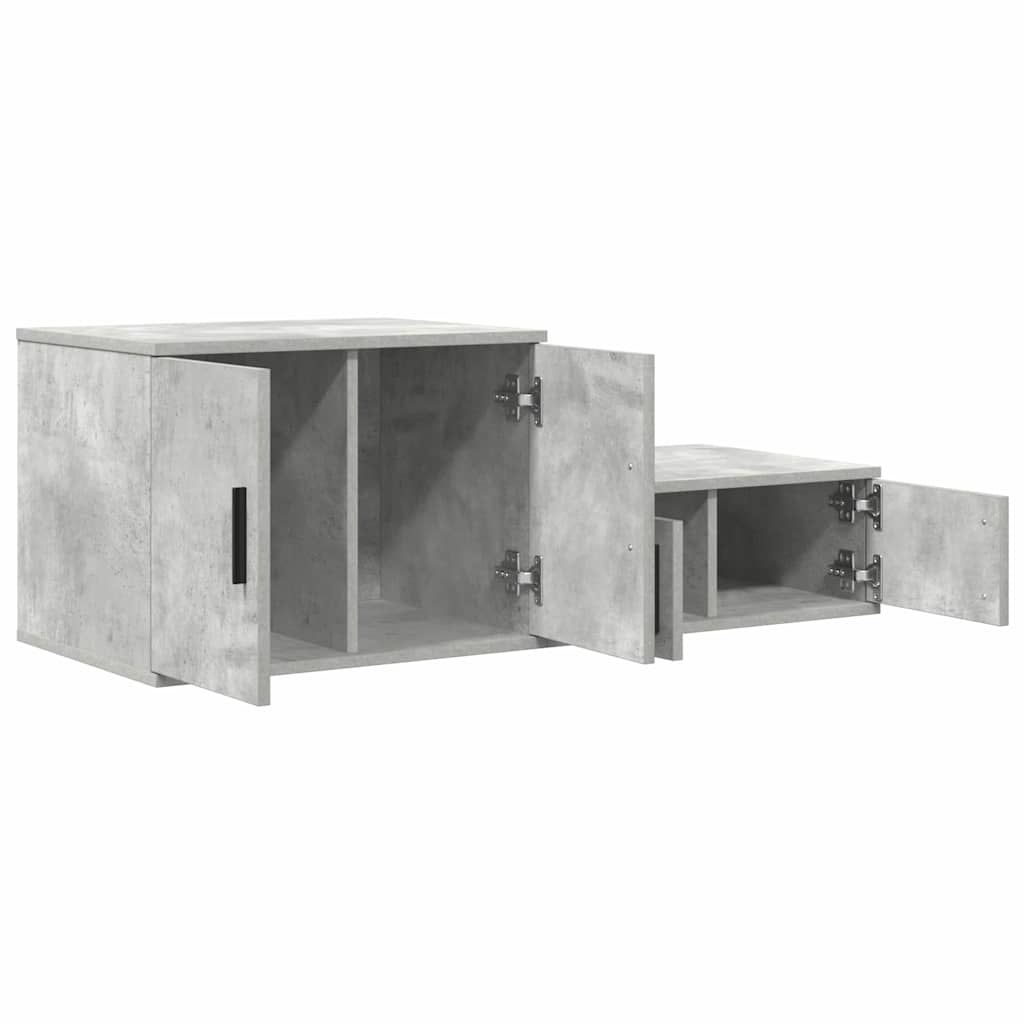 Storage Cabinet 2 pcs Concrete Grey 103 x 41 x 40 cm