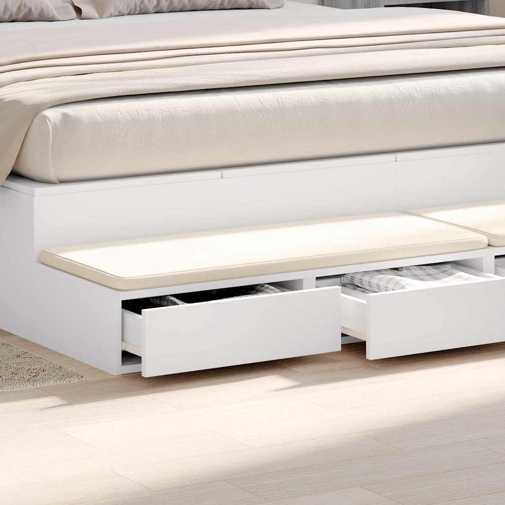 Bed Drawers White 200 x 36.5 x 16.5 cm Engineered Wood