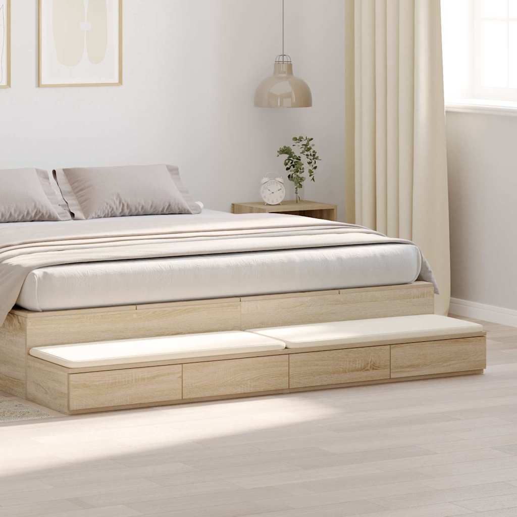 Bed Drawers Sonoma Oak 200 x 36.5 x 16.5 cm Engineered Wood