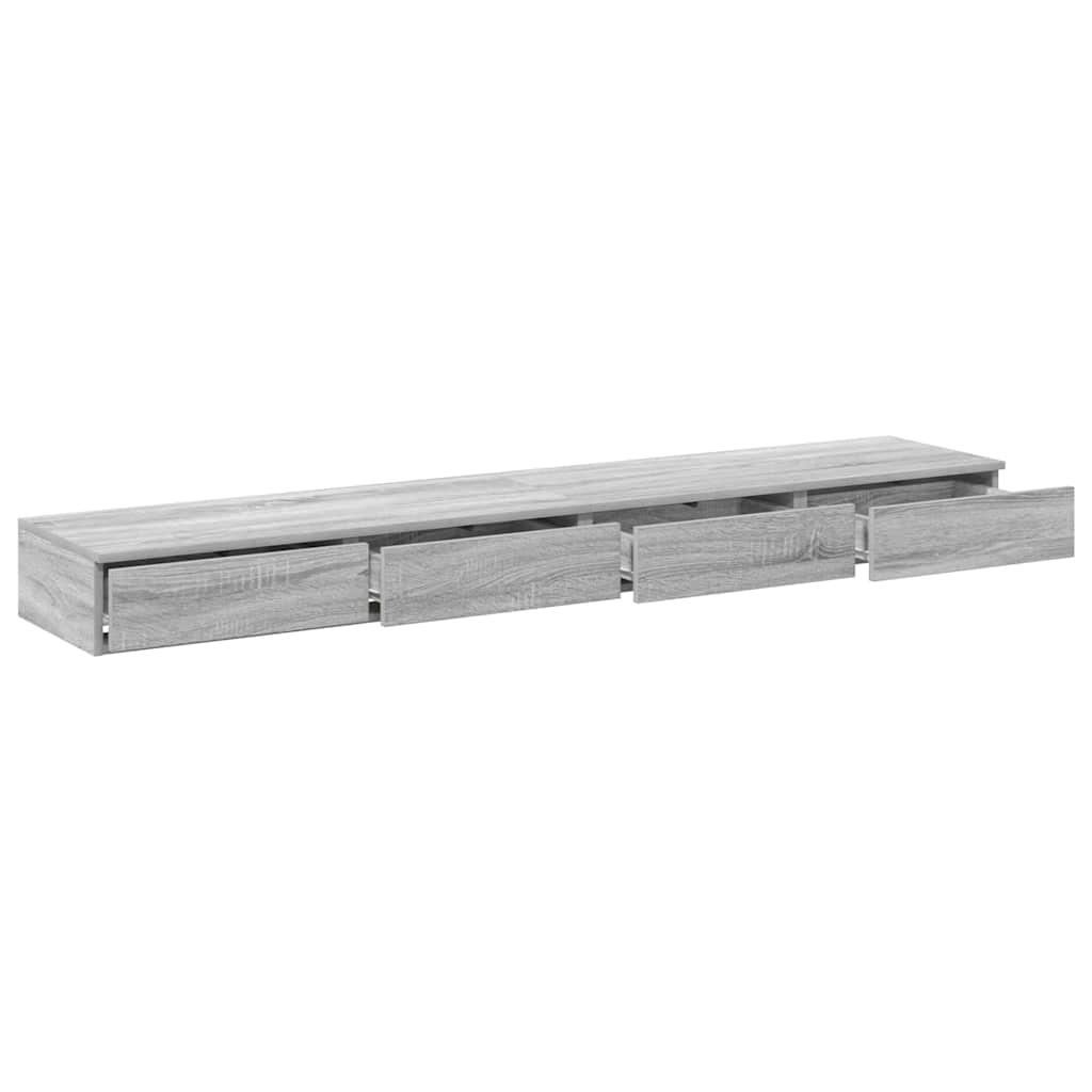 Bed Drawers Grey Sonoma 200 x 36.5 x 16.5 cm Engineered Wood