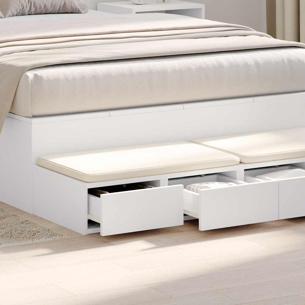 Bed Drawers White 120 x 36.5 x 16.5 cm Engineered Wood