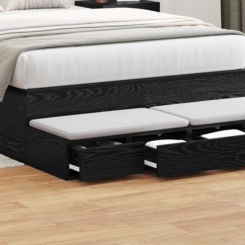 Bed Drawers Black Oak 120 x 36.5 x 16.5 cm Engineered Wood