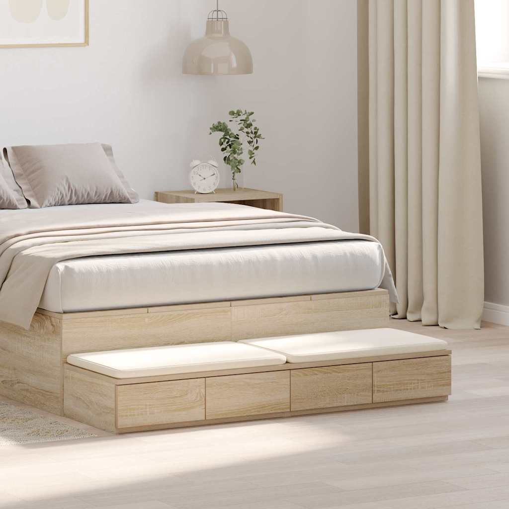 Bed Drawers Sonoma Oak 120 x 36.5 x 16.5 cm Engineered Wood
