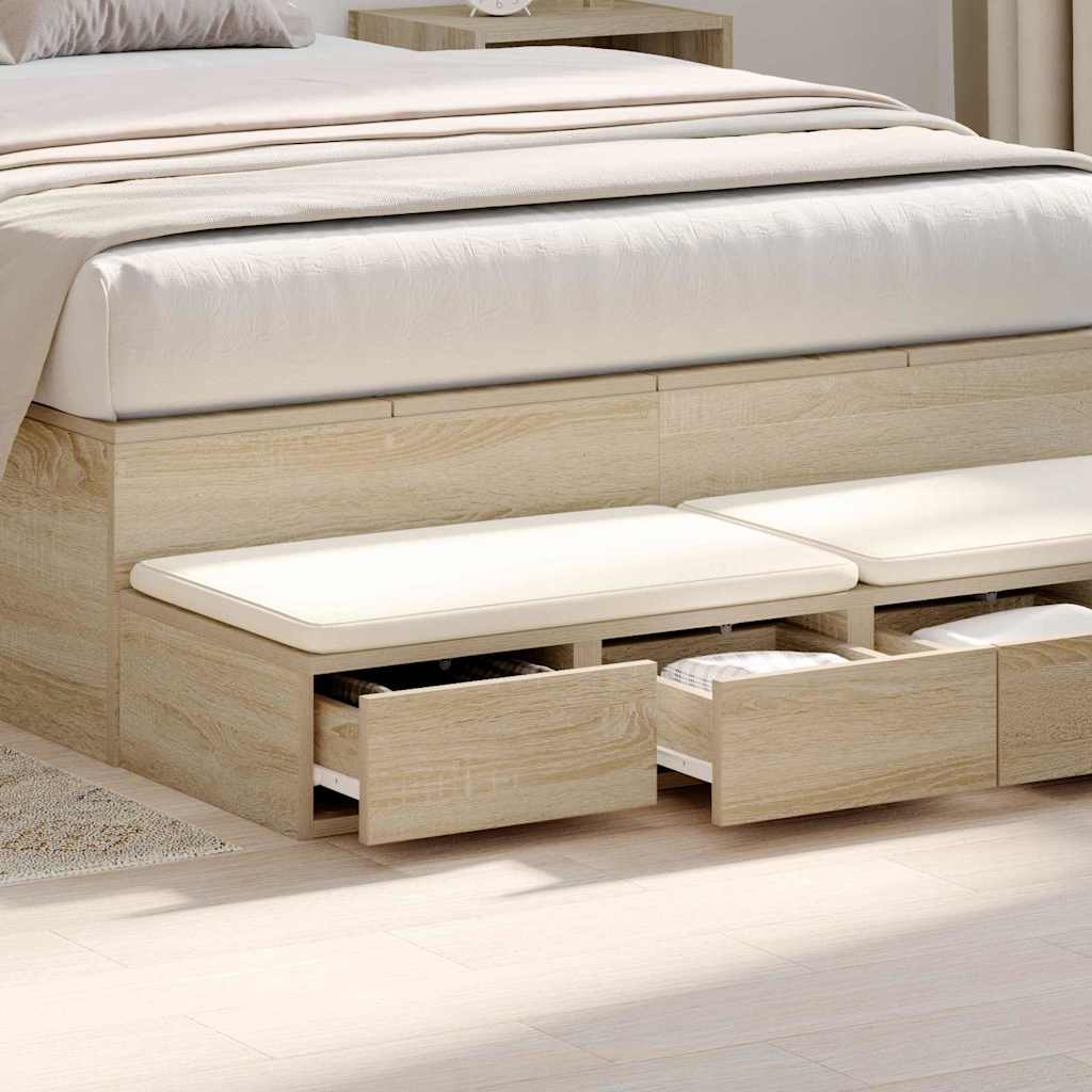 Bed Drawers Sonoma Oak 120 x 36.5 x 16.5 cm Engineered Wood