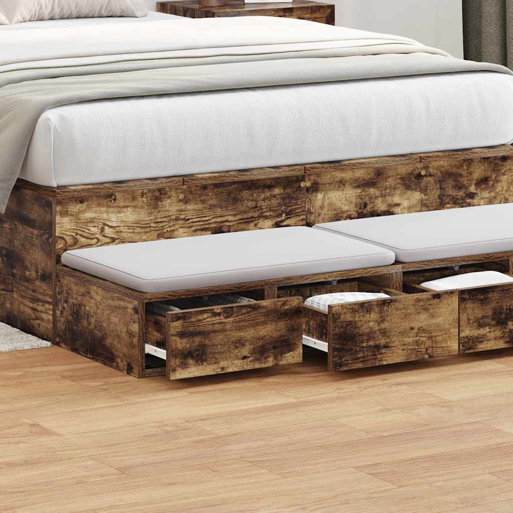 Bed Drawers Smoked Oak 120 x 36.5 x 16.5 cm Engineered Wood