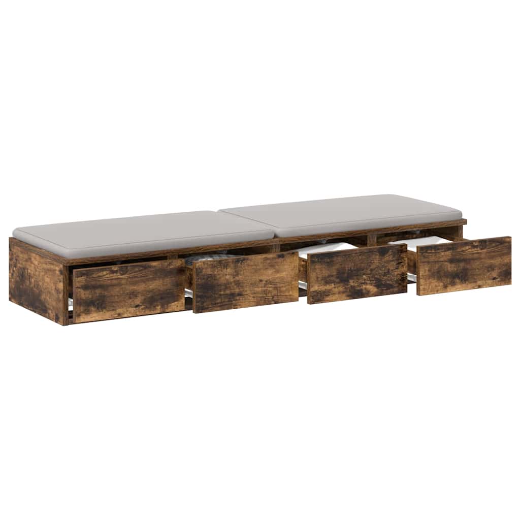 Bed Drawers Smoked Oak 120 x 36.5 x 16.5 cm Engineered Wood