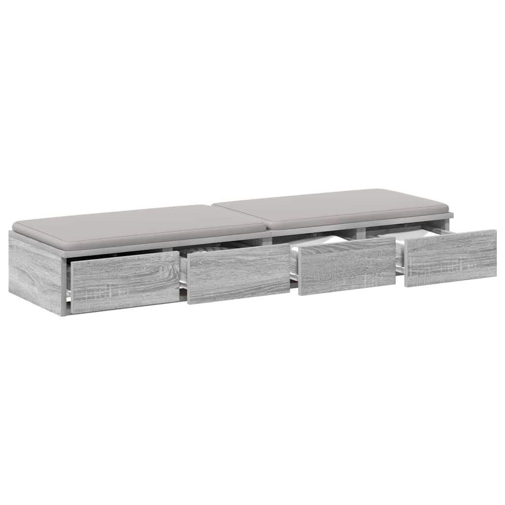 Bed Drawers Grey Sonoma 120 x 36.5 x 16.5 cm Engineered Wood