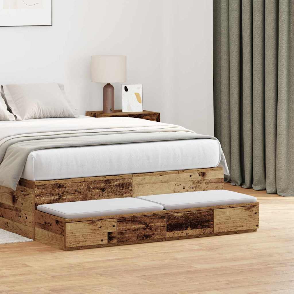 Bed Drawers Old Wood 120 x 36.5 x 16.5 cm Engineered Wood