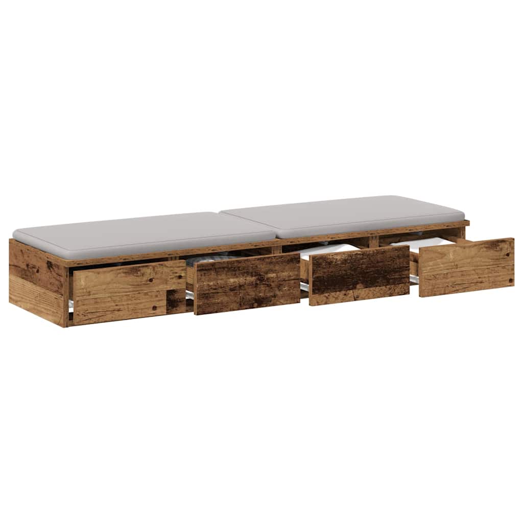 Bed Drawers Old Wood 120 x 36.5 x 16.5 cm Engineered Wood