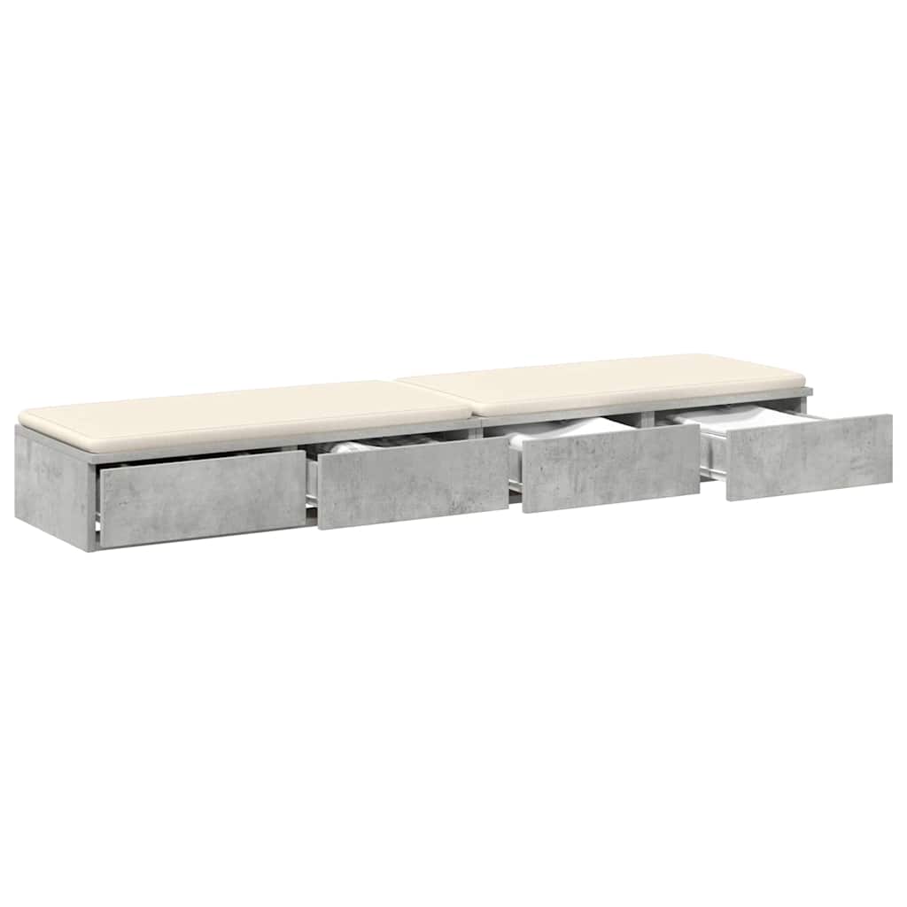 Bed Drawers Concrete Grey 140 x 36.5 x 16.5 cm Engineered Wood