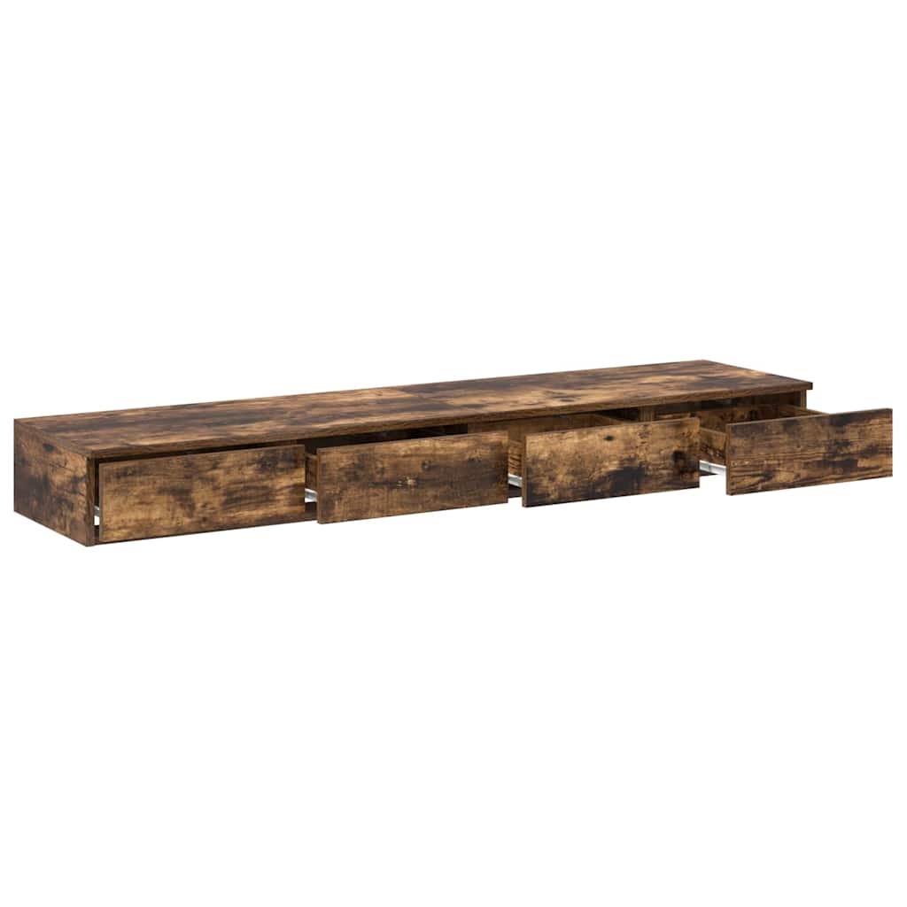 Bed Drawers Smoked Oak 140 x 36.5 x 16.5 cm Engineered Wood