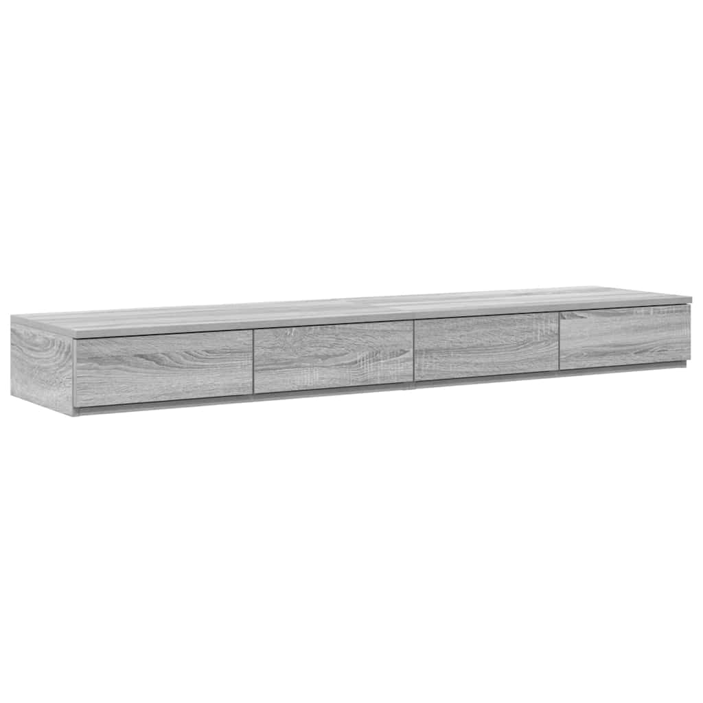 Bed Drawers Grey Sonoma 140 x 36.5 x 16.5 cm Engineered Wood