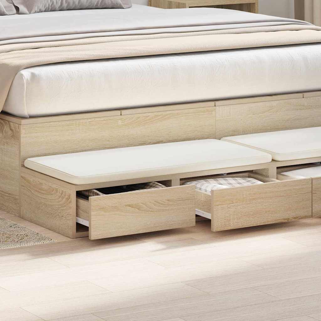Bed Drawers Sonoma Oak 150 x 36.5 x 16.5 cm Engineered Wood