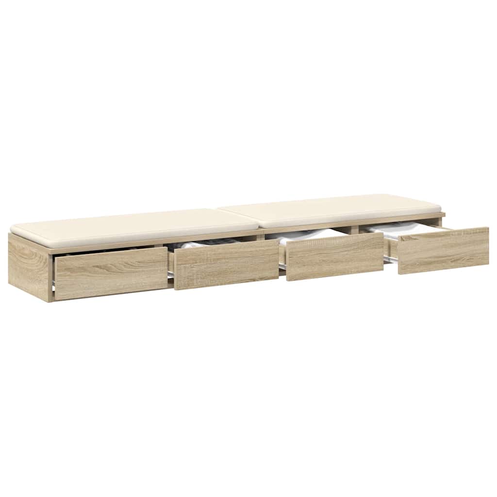 Bed Drawers Sonoma Oak 150 x 36.5 x 16.5 cm Engineered Wood