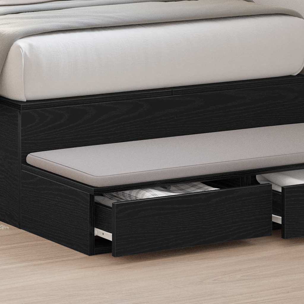 Bed Drawers Black Oak 75 x 36.5 x 16.5 cm Engineered Wood