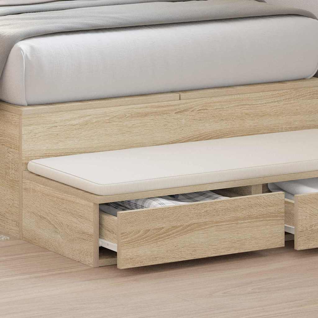 Bed Drawers Sonoma Oak 75 x 36.5 x 16.5 cm Engineered Wood