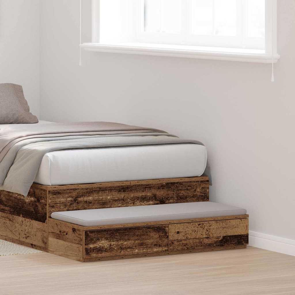 Bed Drawers Old Wood 75 x 36.5 x 16.5 cm Engineered Wood