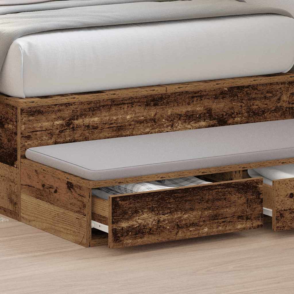 Bed Drawers Old Wood 75 x 36.5 x 16.5 cm Engineered Wood