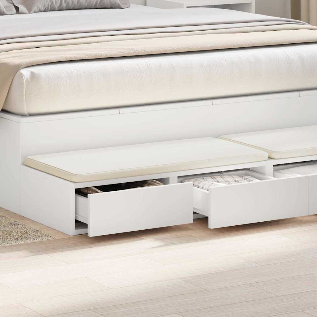 Bed Drawers White 160 x 36.5 x 16.5 cm Engineered Wood
