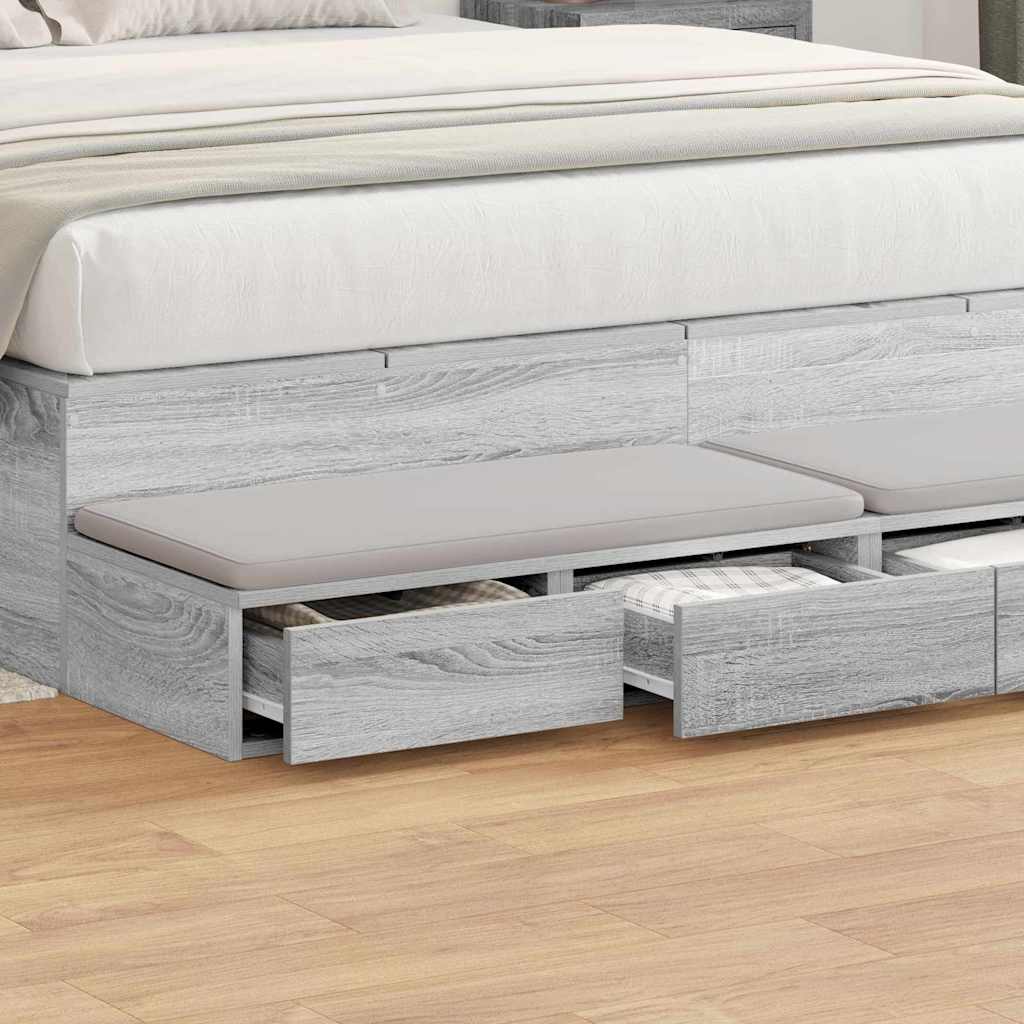Bed Drawers Grey Sonoma 160 x 36.5 x 16.5 cm Engineered Wood