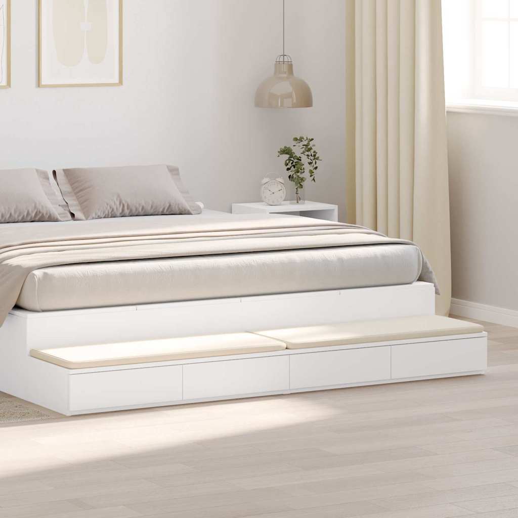 Bed Drawers White 180 x 36.5 x 16.5 cm Engineered Wood