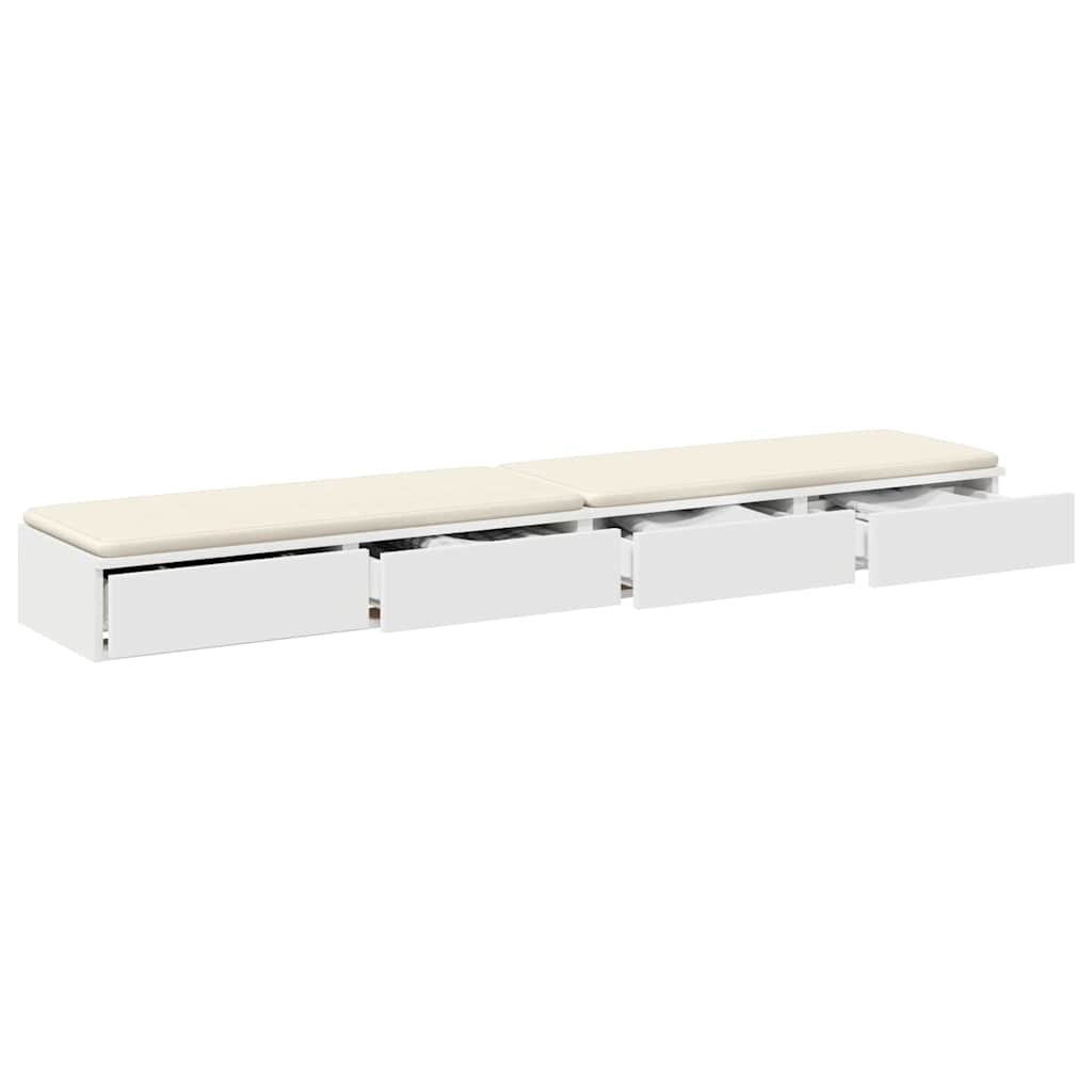 Bed Drawers White 180 x 36.5 x 16.5 cm Engineered Wood