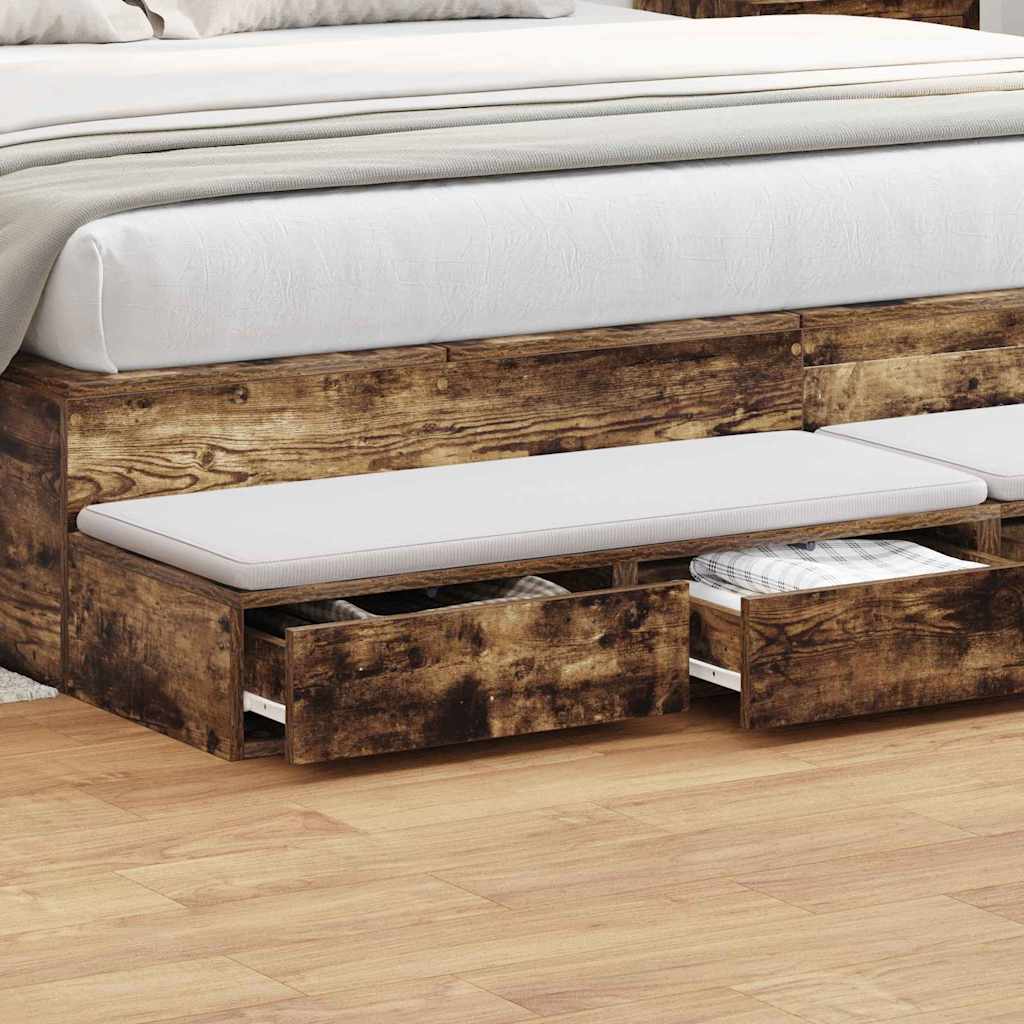 Bed Drawers Smoked Oak 180 x 36.5 x 16.5 cm Engineered Wood